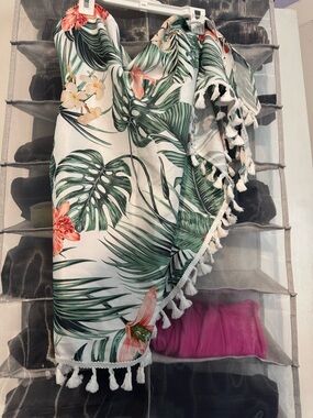 Cupshe Tropical Leaf Tassel Beach Sarong Cover-Up